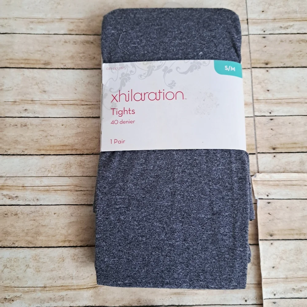 Lot of 2 Women's Xhilaration Black And GrayTights  Size S/M